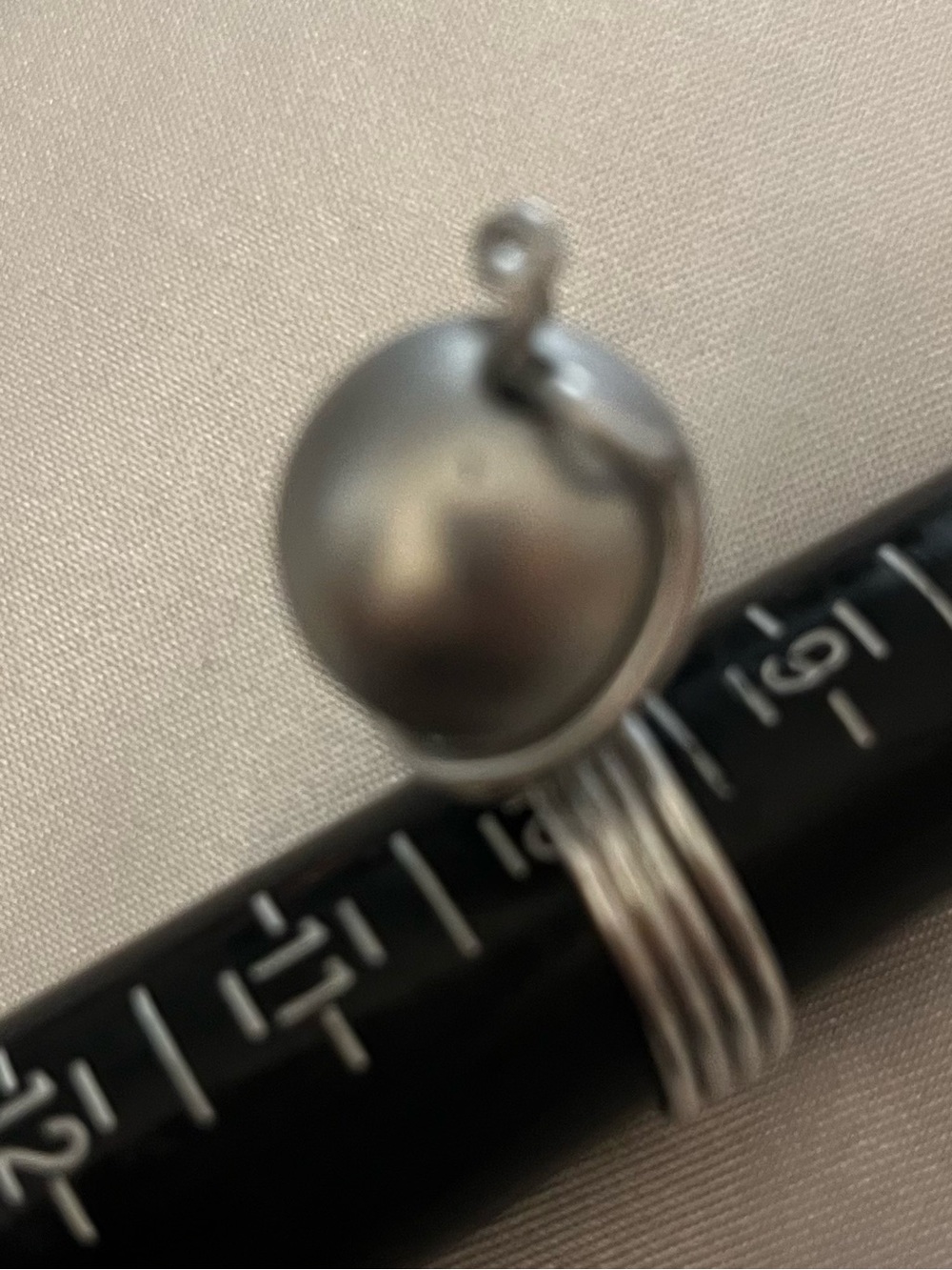 Silver Gray Pearl Accent Women's Ring